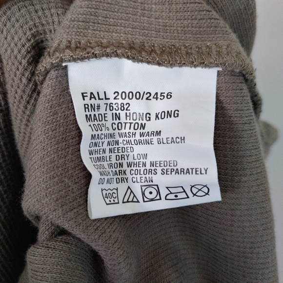 Timberland Waffle Crewneck Tee Long Sleeve Top Green Size XL - Picture 14 of 14